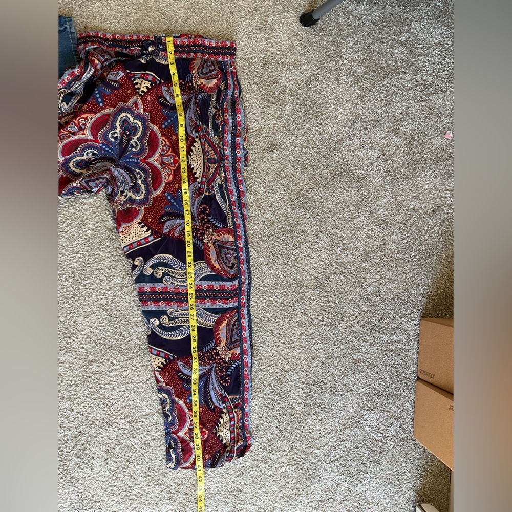 FARM Rio Navy, Red & Cream Paisley Drawstring pants - Picture 7 of 7